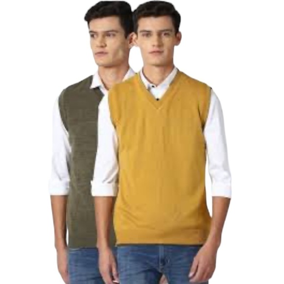 NWT Britches Sz XL Merino Wool V-Neck Mustard Yellow Knit Sweater Vest - Picture 11 of 11